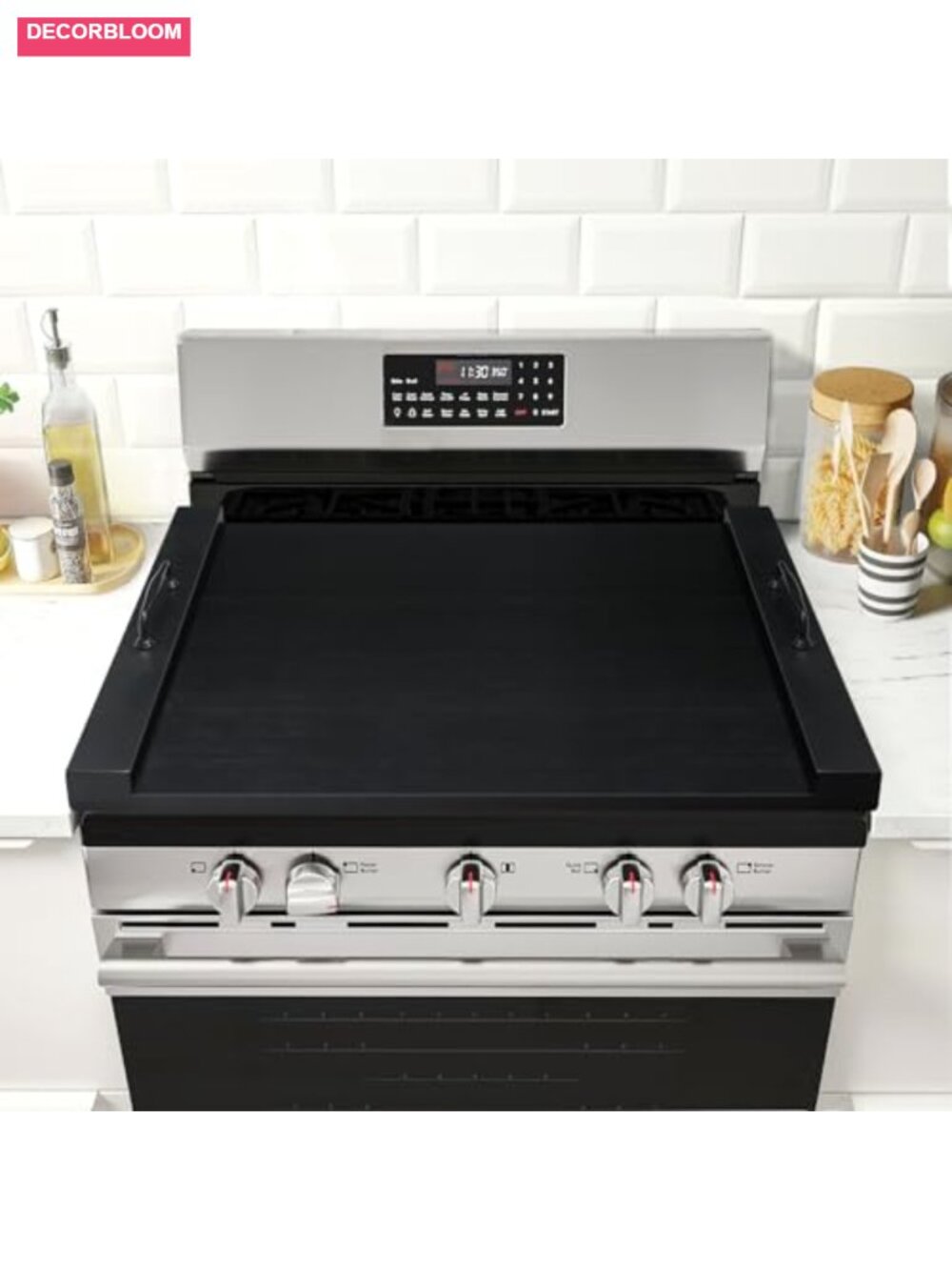 Bamboo Noodle Board Stove Cover with Handles for Gas & Electric Stoves